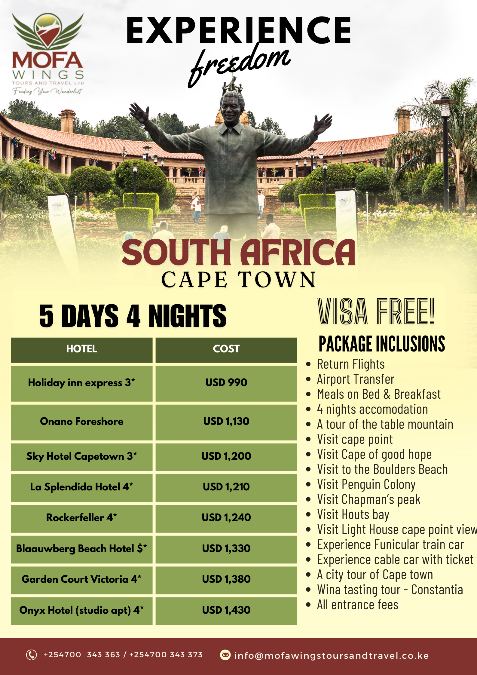 cape town tour packages